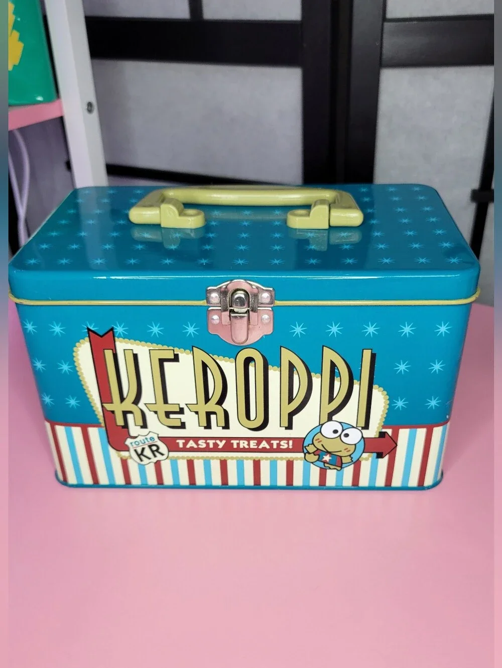 1996 Vintage Sanrio Keroppi Route KR Tasty Treats Tin
